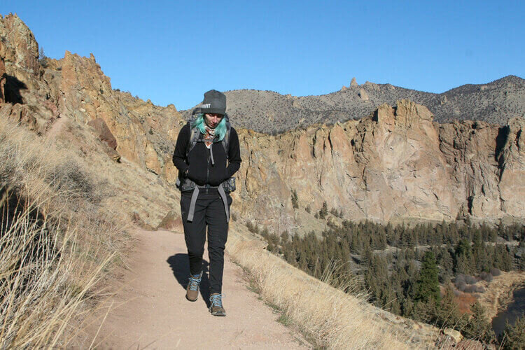 Wearing Merrell’s Ontario Mid WP for a hike in central Oregon.