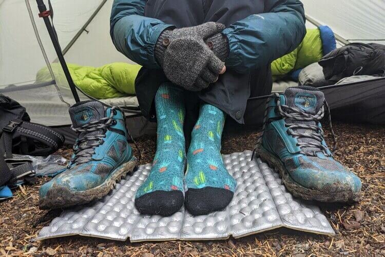choosing the right socks makes a big difference in comfort while hiking.